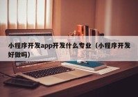 小程序开发app开发什么专业（小程序开发好做吗）