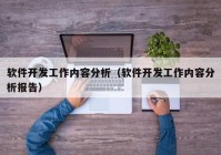 软件开发工作内容分析（软件开发工作内容分析报告）