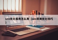 seo优化服务怎么用（seo常用优化技巧）