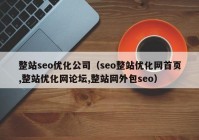 整站seo优化公司（seo整站优化网首页,整站优化网论坛,整站网外包seo）